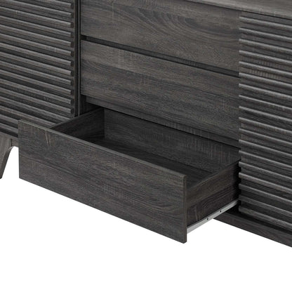 Render 63" Sideboard Buffet Table or TV Stand, Wood, Dark Grey Gray, 18177