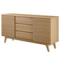 Render 63" Sideboard Buffet Table or TV Stand, Wood, Brown Oak, 18178