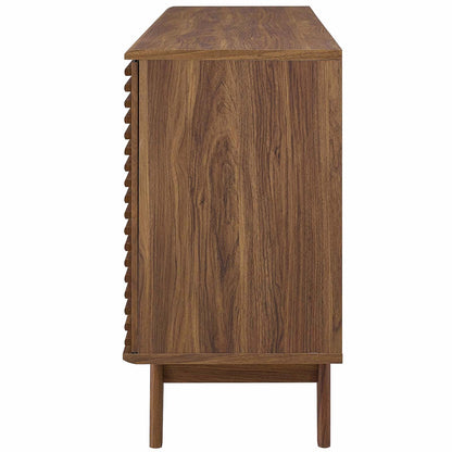 Render 63" Sideboard Buffet Table or TV Stand, Wood, Natural Walnut Brown, 17993