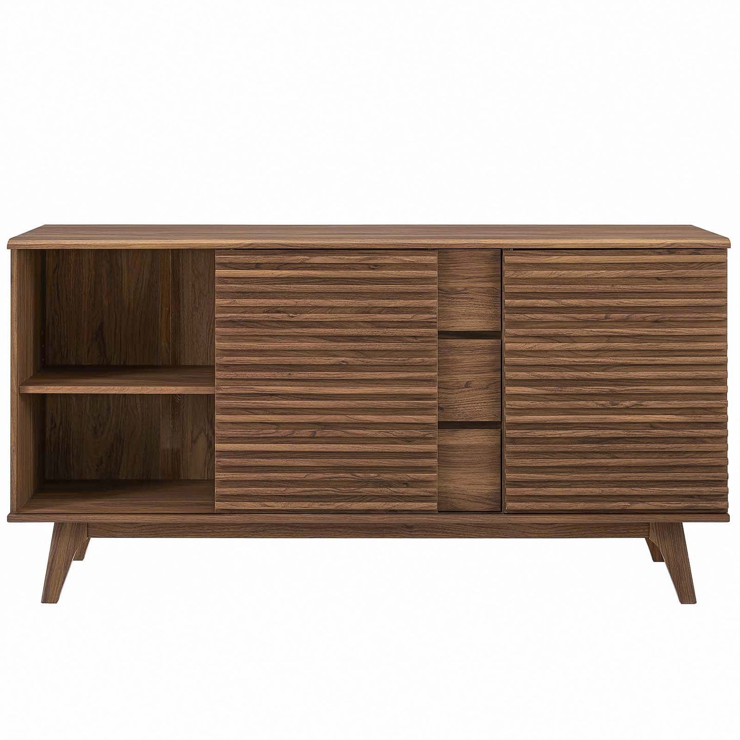 Render 63" Sideboard Buffet Table or TV Stand, Wood, Natural Walnut Brown, 17993