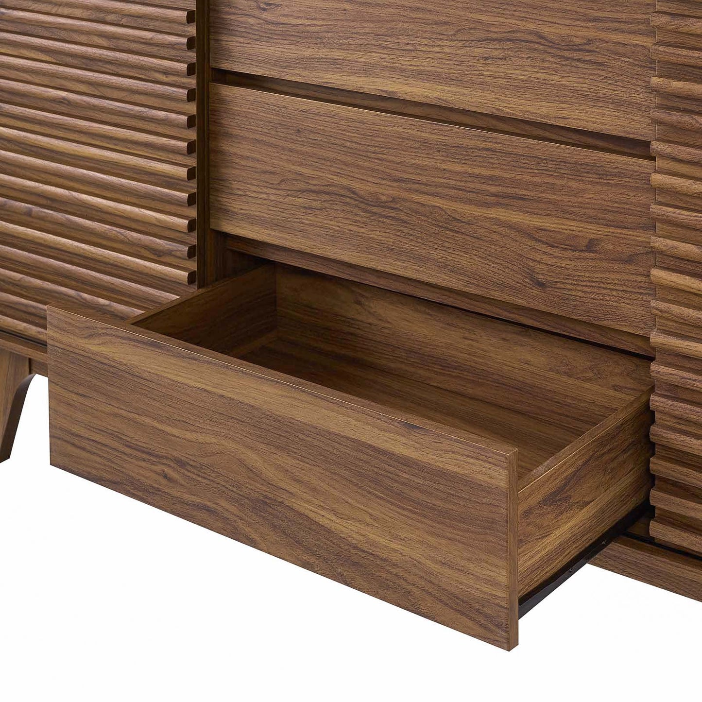 Render 63" Sideboard Buffet Table or TV Stand, Wood, Natural Walnut Brown, 17993
