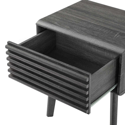 Render End Table, Wood, Dark Grey Gray, 18179