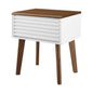 Render End Table, Wood, Brown Walnut White, 18181