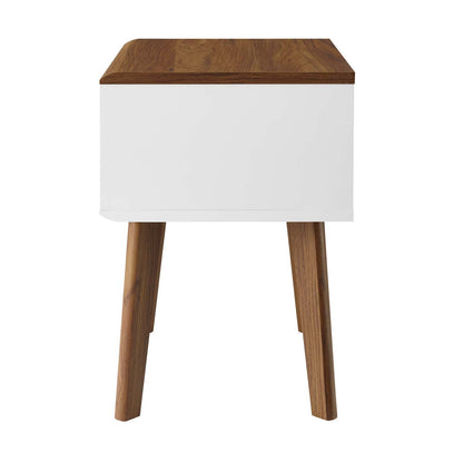 Render End Table, Wood, Brown Walnut White, 18181