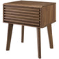Render End Table Nightstand, Wood, Natural Walnut Brown, 17994