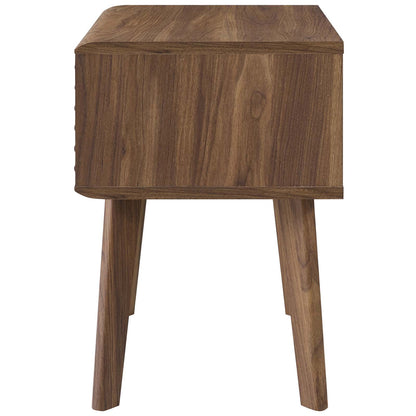 Render End Table Nightstand, Wood, Natural Walnut Brown, 17994