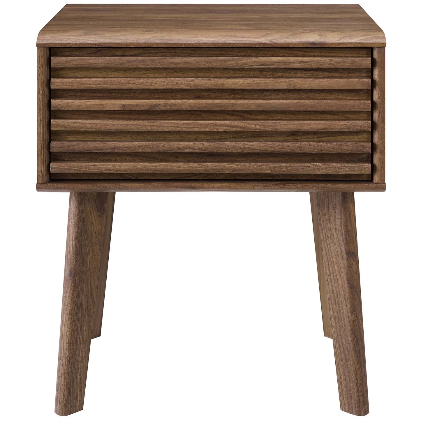 Render End Table Nightstand, Wood, Natural Walnut Brown, 17994