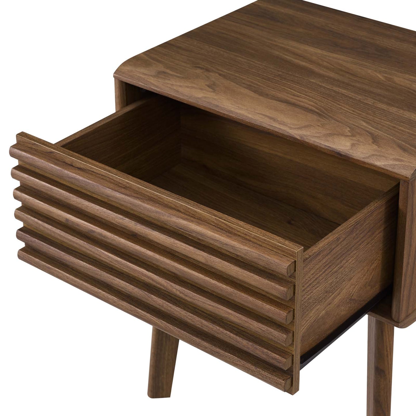 Render End Table Nightstand, Wood, Natural Walnut Brown, 17994