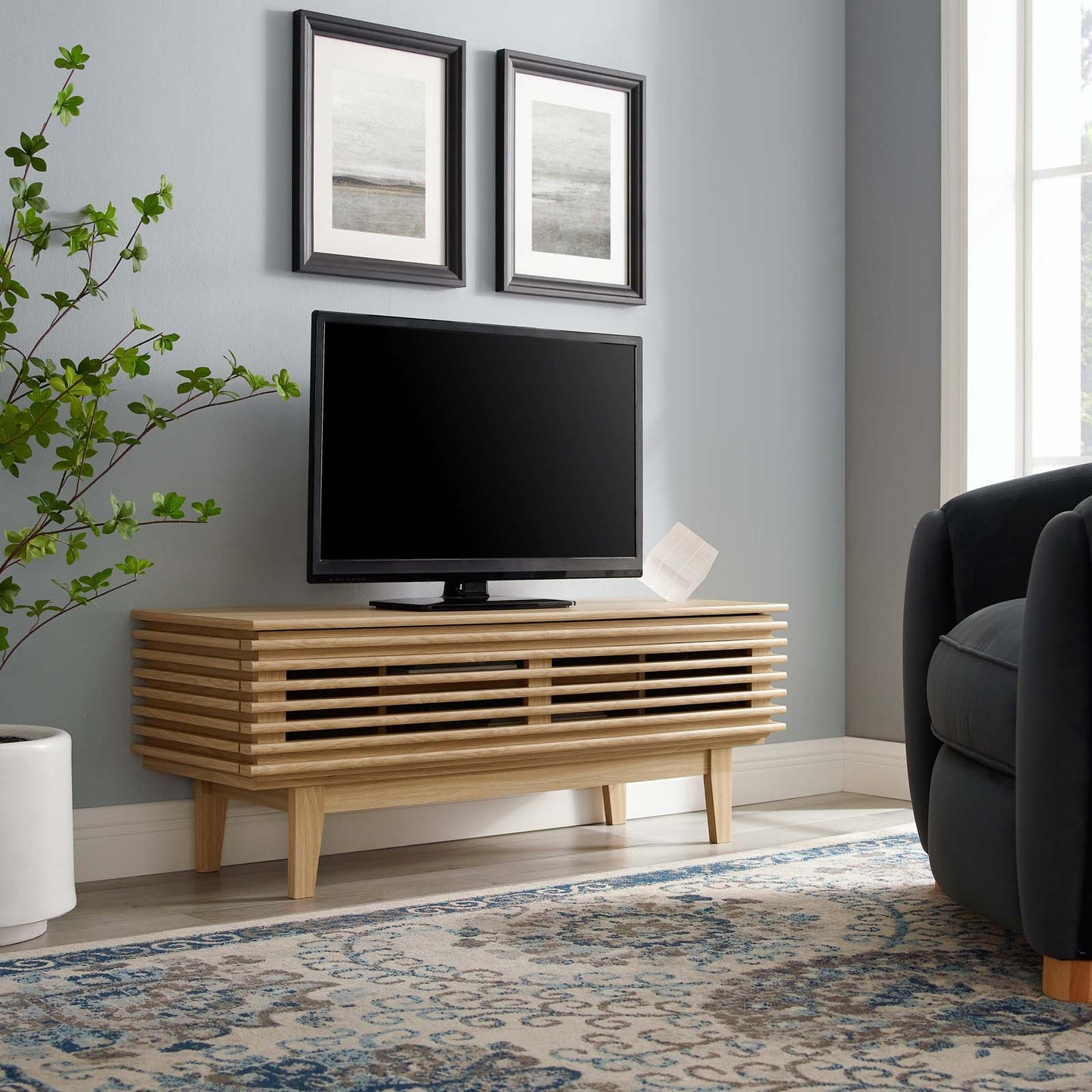 Render 46" TV Stand, Wood, Brown Oak, 18183