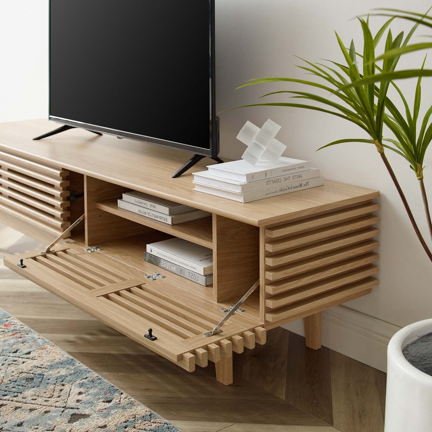 Render 71" TV Stand, Wood, Brown Oak, 18185
