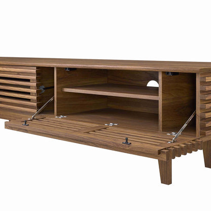 Render 71" TV Stand, Wood, Natural Walnut Brown, 17997