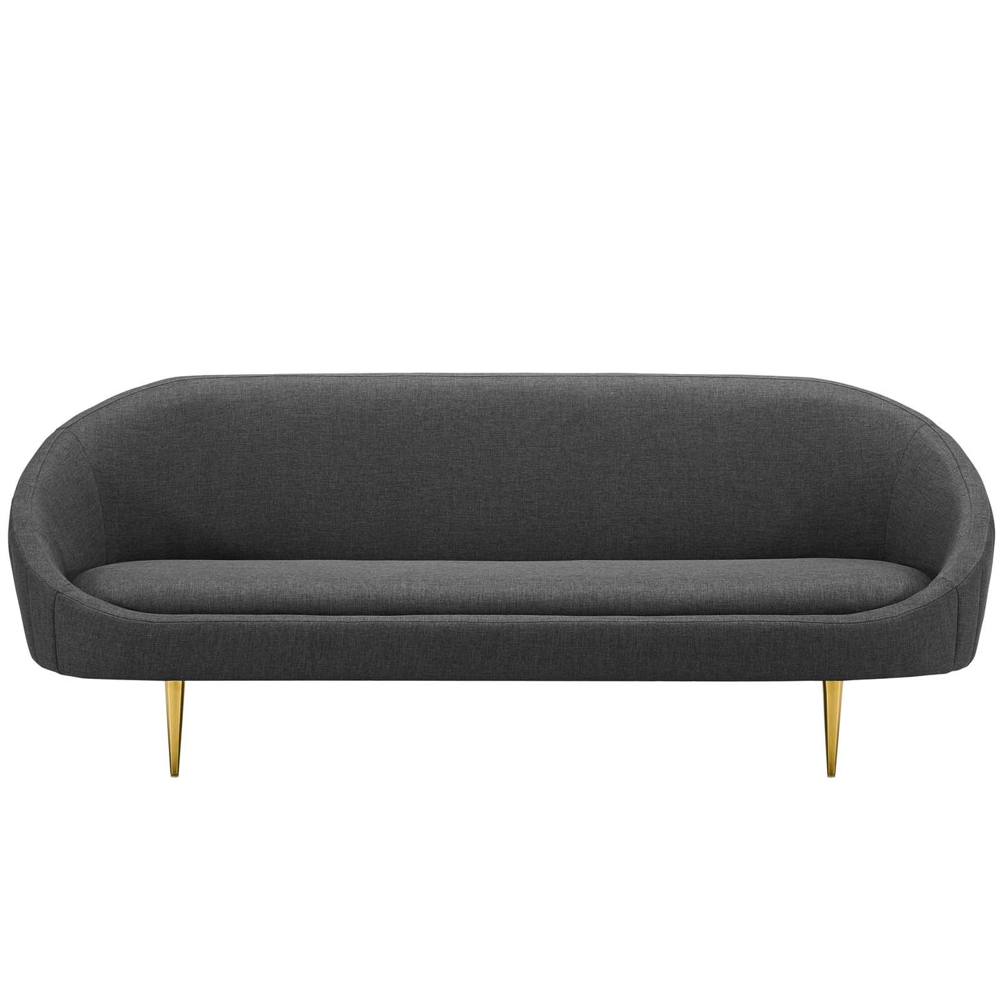 Sublime Vertical Curve Back Fabric Sofa, Fabric Steel Metal, Grey Gray, 17296