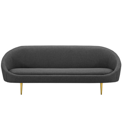 Sublime Vertical Curve Back Fabric Sofa, Fabric Steel Metal, Grey Gray, 17296