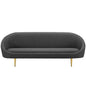 Sublime Vertical Curve Back Fabric Sofa, Fabric Steel Metal, Grey Gray, 17296