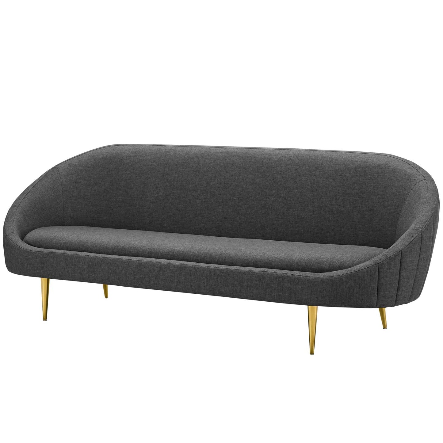 Sublime Vertical Curve Back Fabric Sofa, Fabric Steel Metal, Grey Gray, 17296