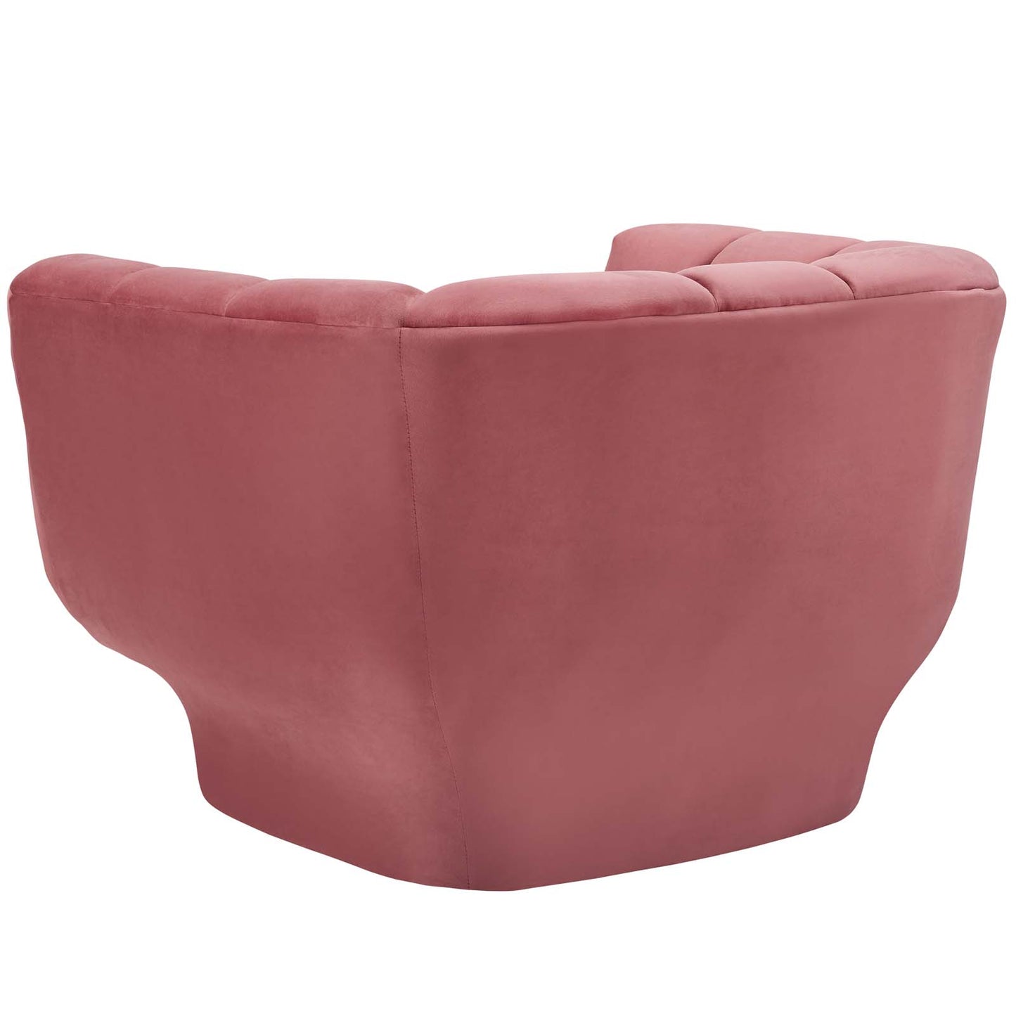 Entertain Vertical Channel Tufted Performance Velvet Armchair, Velvet Fabric, Pink, 17301