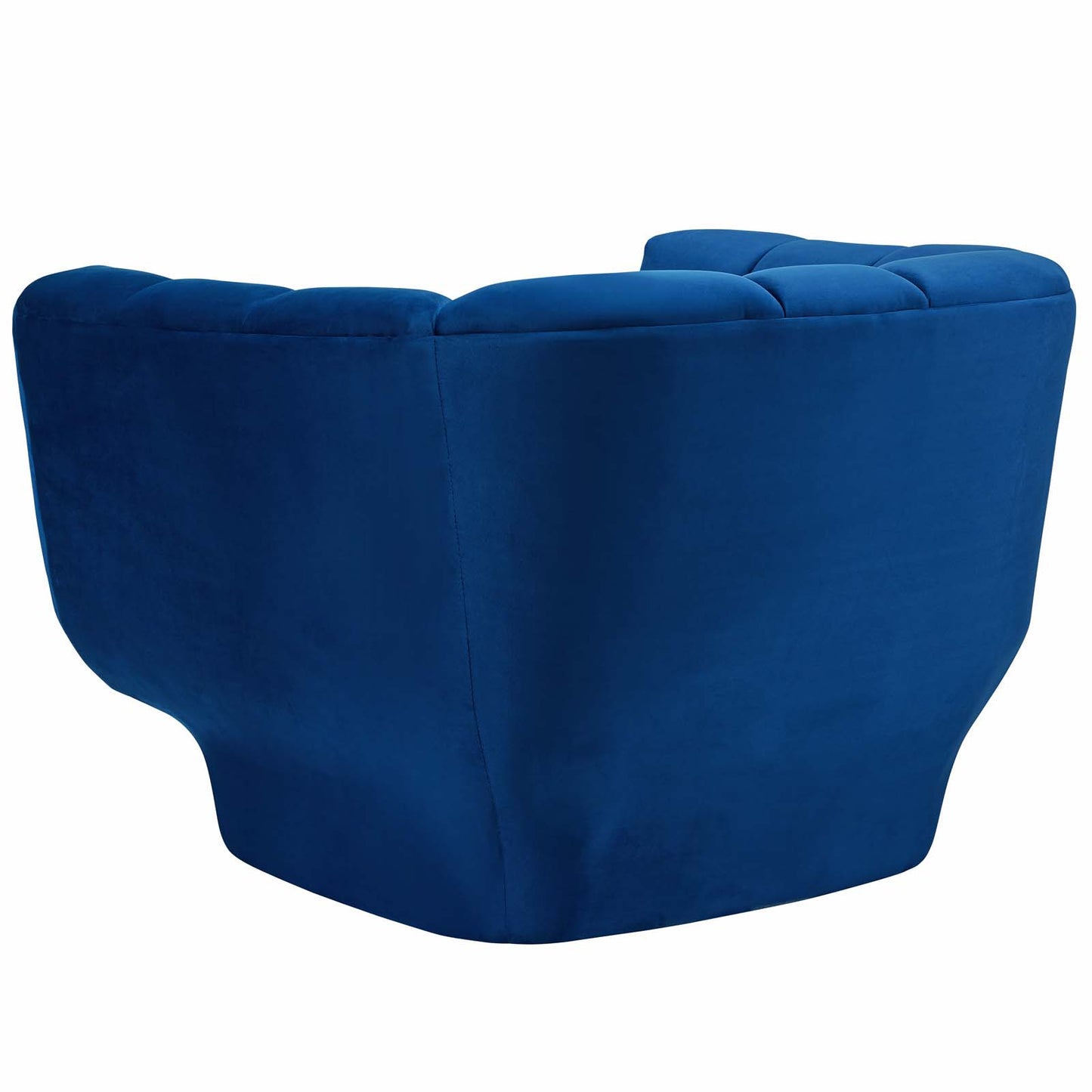 Entertain Vertical Channel Tufted Performance Velvet Armchair, Velvet Fabric, Navy Blue, 17304