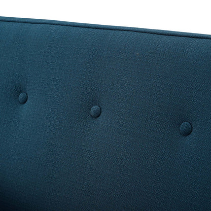 Sheer Upholstered Fabric Loveseat, Fabric, Navy Blue, 17305