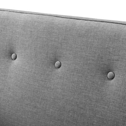 Sheer Upholstered Fabric Loveseat, Fabric, Light Grey Gray, 17307