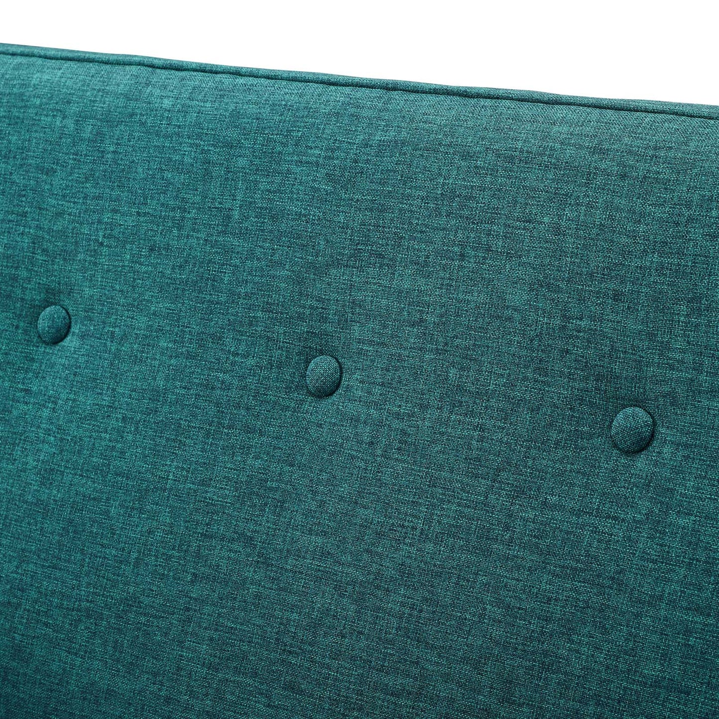 Sheer Upholstered Fabric Loveseat, Fabric, Aqua Blue, 17309