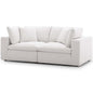Commix Down Filled Overstuffed 2 Piece Sectional Sofa Set, Fabric, Beige 15717