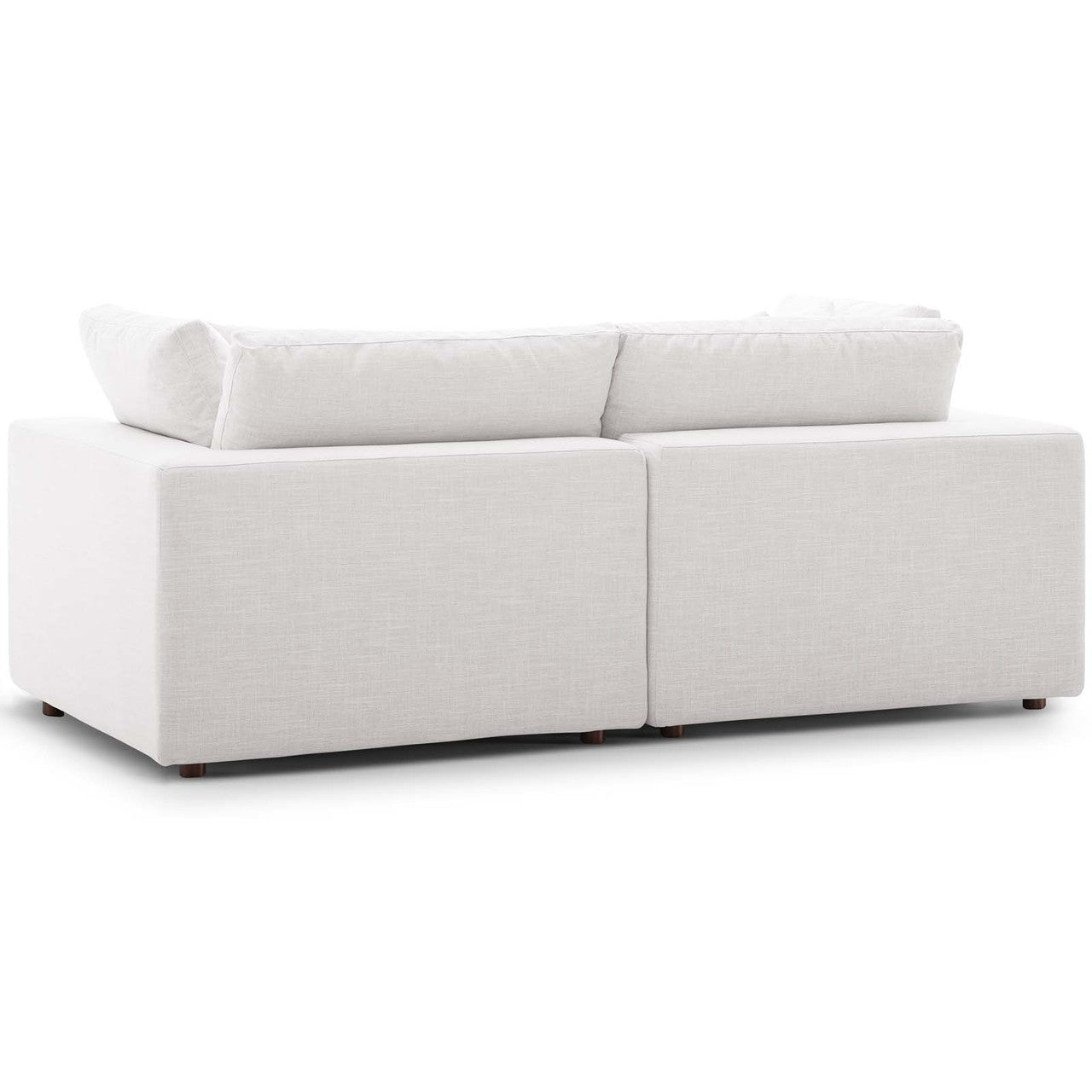 Commix Down Filled Overstuffed 2 Piece Sectional Sofa Set, Fabric, Beige 15717