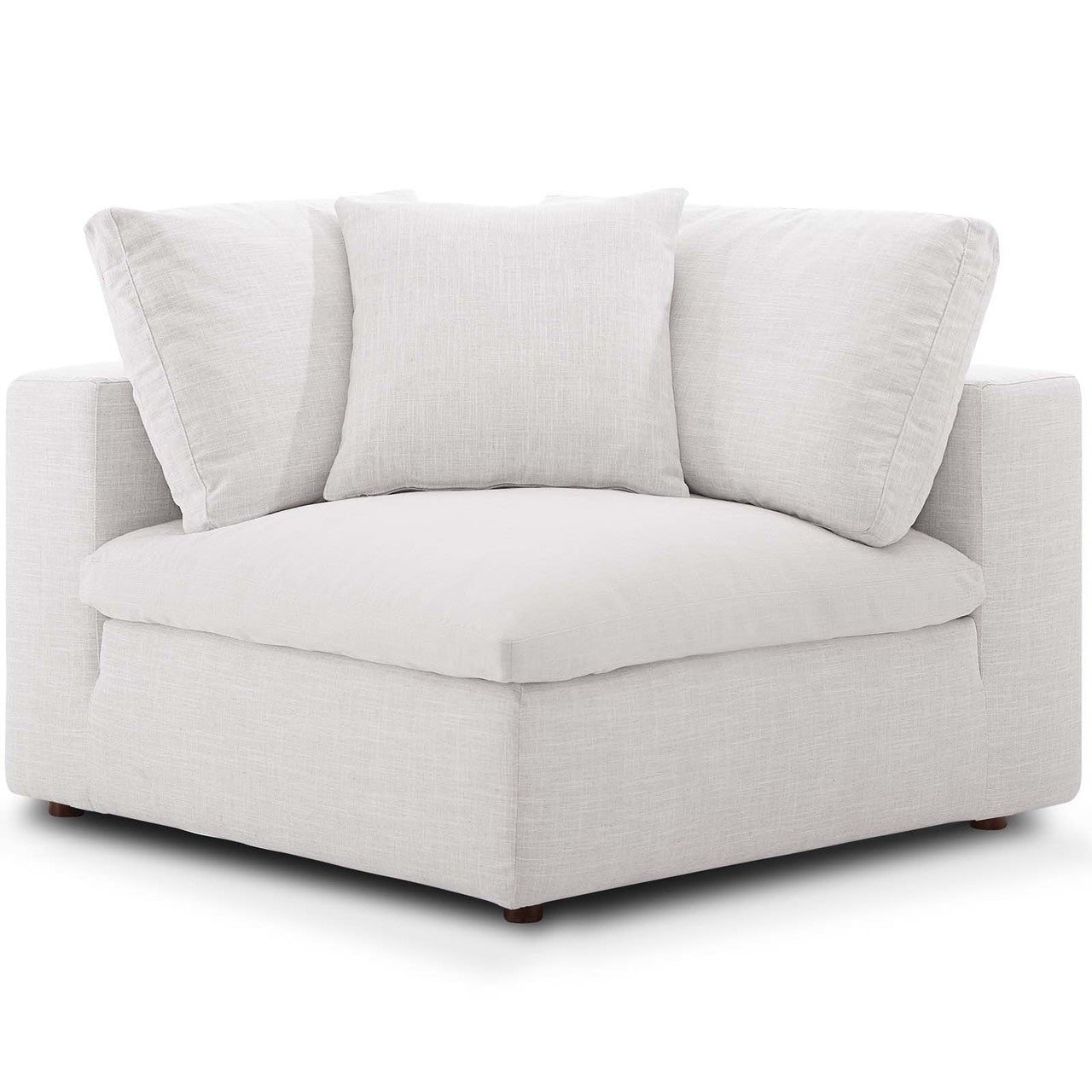 Commix Down Filled Overstuffed 2 Piece Sectional Sofa Set, Fabric, Beige 15717