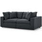 Commix Down Filled Overstuffed 2 Piece Sectional Sofa Set, Fabric, Grey Gray 15718