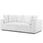 Commix Down Filled Overstuffed 2 Piece Sectional Sofa Set, Fabric, White 15720