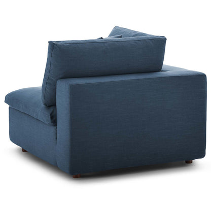 Commix Down Filled Overstuffed 3 Piece Sectional Sofa Set, Fabric, Navy Blue 15721