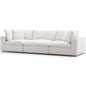 Commix Down Filled Overstuffed 3 Piece Sectional Sofa Set, Fabric, Beige 15722