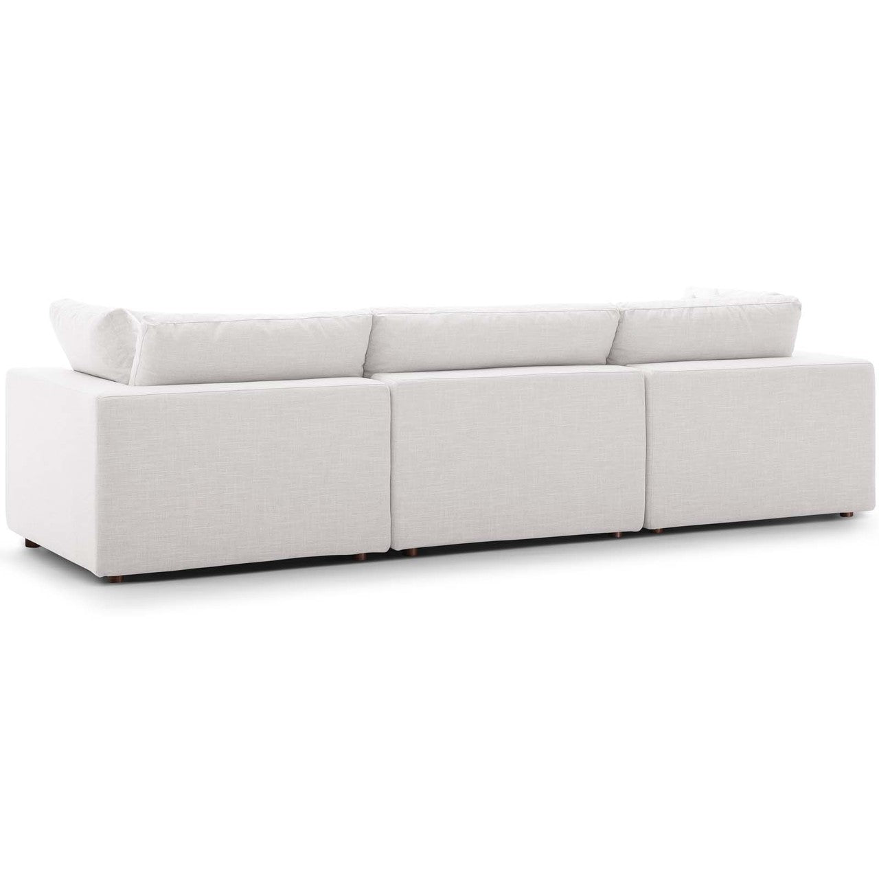 Commix Down Filled Overstuffed 3 Piece Sectional Sofa Set, Fabric, Beige 15722