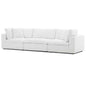 Commix Down Filled Overstuffed 3 Piece Sectional Sofa Set, Fabric, White 15725