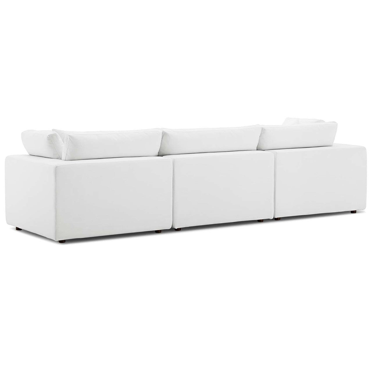 Commix Down Filled Overstuffed 3 Piece Sectional Sofa Set, Fabric, White 15725