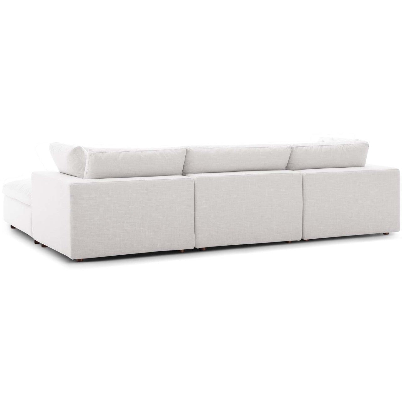 Commix Down Filled Overstuffed 4 Piece Sectional Sofa Set, Fabric, Beige 15727
