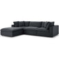 Commix Down Filled Overstuffed 4 Piece Sectional Sofa Set, Fabric, Grey Gray 15728