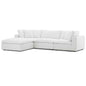 Commix Down Filled Overstuffed 4 Piece Sectional Sofa Set, Fabric, White 15730