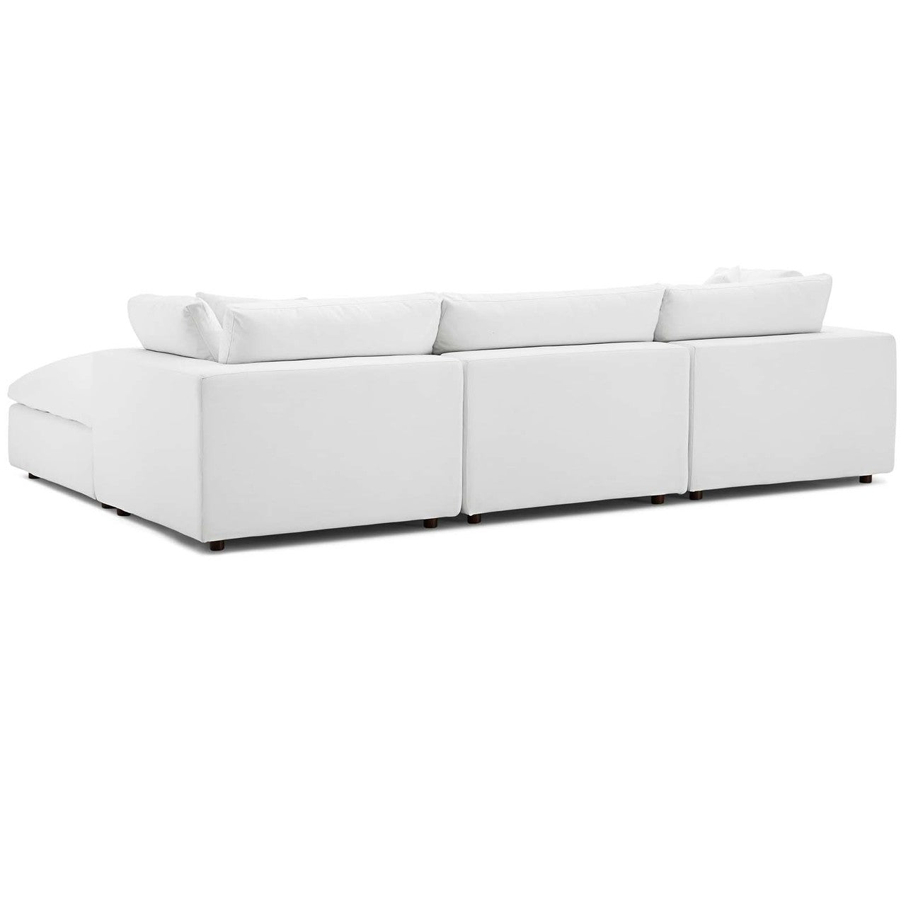 Commix Down Filled Overstuffed 4 Piece Sectional Sofa Set, Fabric, White 15730