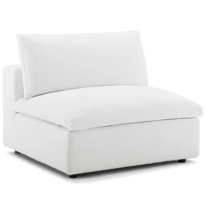 Commix Down Filled Overstuffed 4 Piece Sectional Sofa Set, Fabric, White 15730