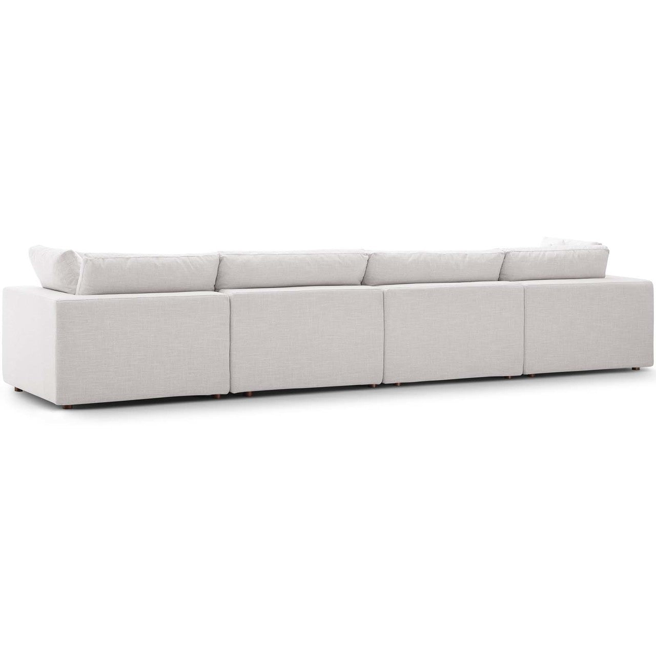 Commix Down Filled Overstuffed 4 Piece Sectional Sofa Set, Fabric, Beige 15732