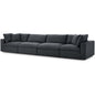 Commix Down Filled Overstuffed 4 Piece Sectional Sofa Set, Fabric, Grey Gray 15733