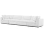 Commix Down Filled Overstuffed 4 Piece Sectional Sofa Set, Fabric, White 15735