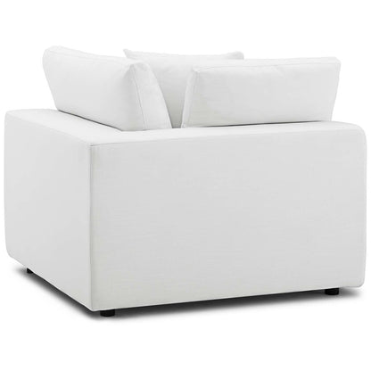 Commix Down Filled Overstuffed 4 Piece Sectional Sofa Set, Fabric, White 15735