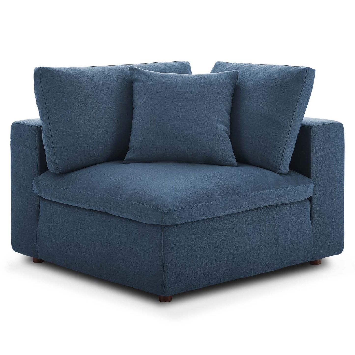 Commix Down Filled Overstuffed 5 Piece Sectional Sofa Set, Fabric, Navy Blue, 17310