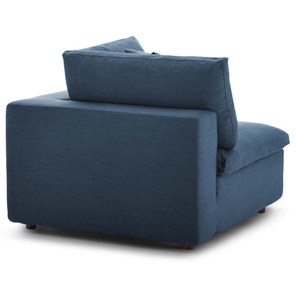 Commix Down Filled Overstuffed 5 Piece Sectional Sofa Set, Fabric, Navy Blue, 17310