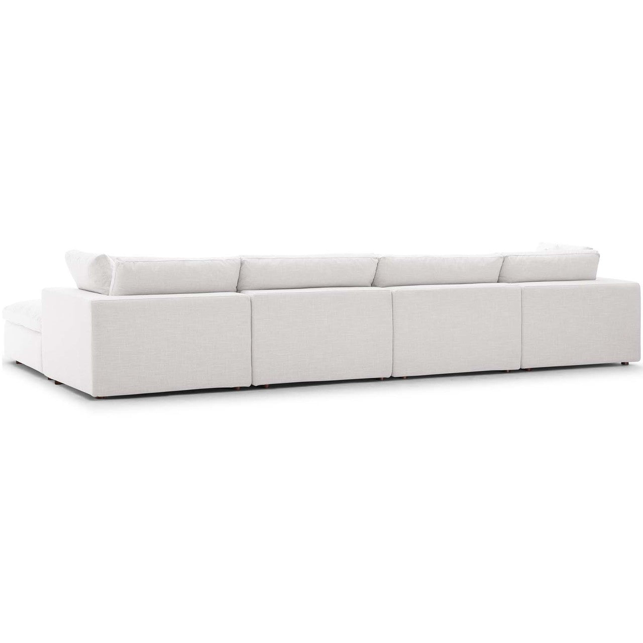Commix Down Filled Overstuffed 5 Piece Sectional Sofa Set, Fabric, Beige 15736