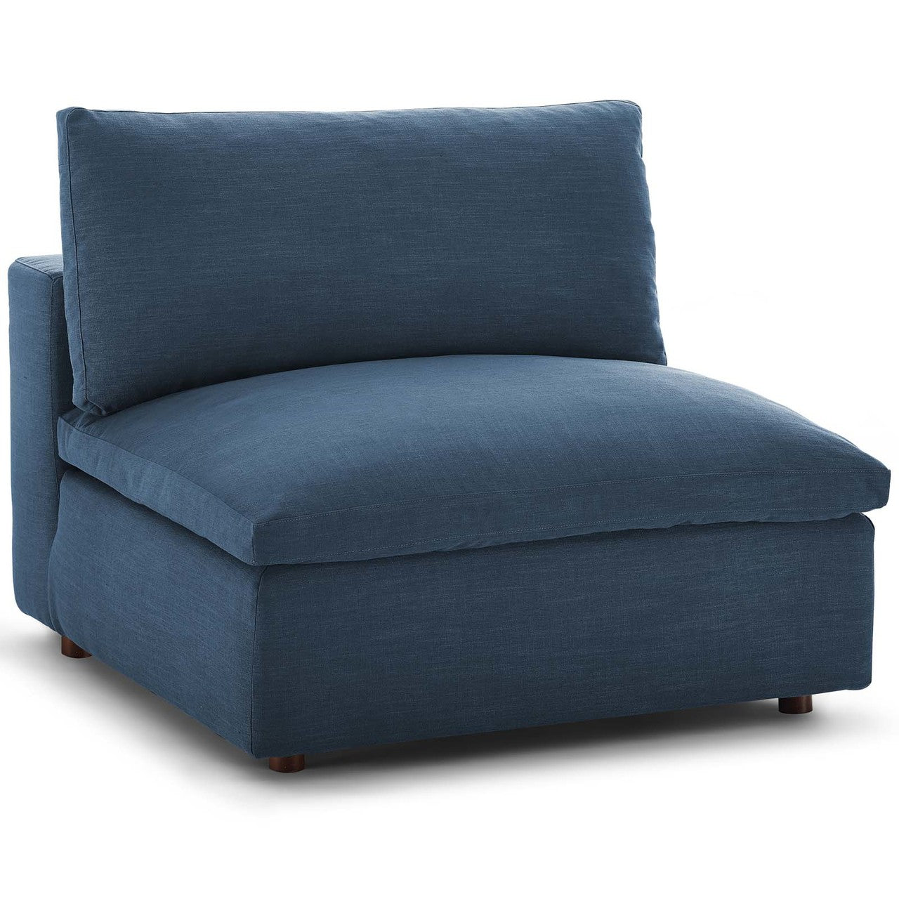 Commix Down Filled Overstuffed 5 Piece Sectional Sofa Set, Fabric, Navy Blue 15740