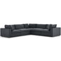 Commix Down Filled Overstuffed 5 Piece Sectional Sofa Set, Fabric, Grey Gray 15742