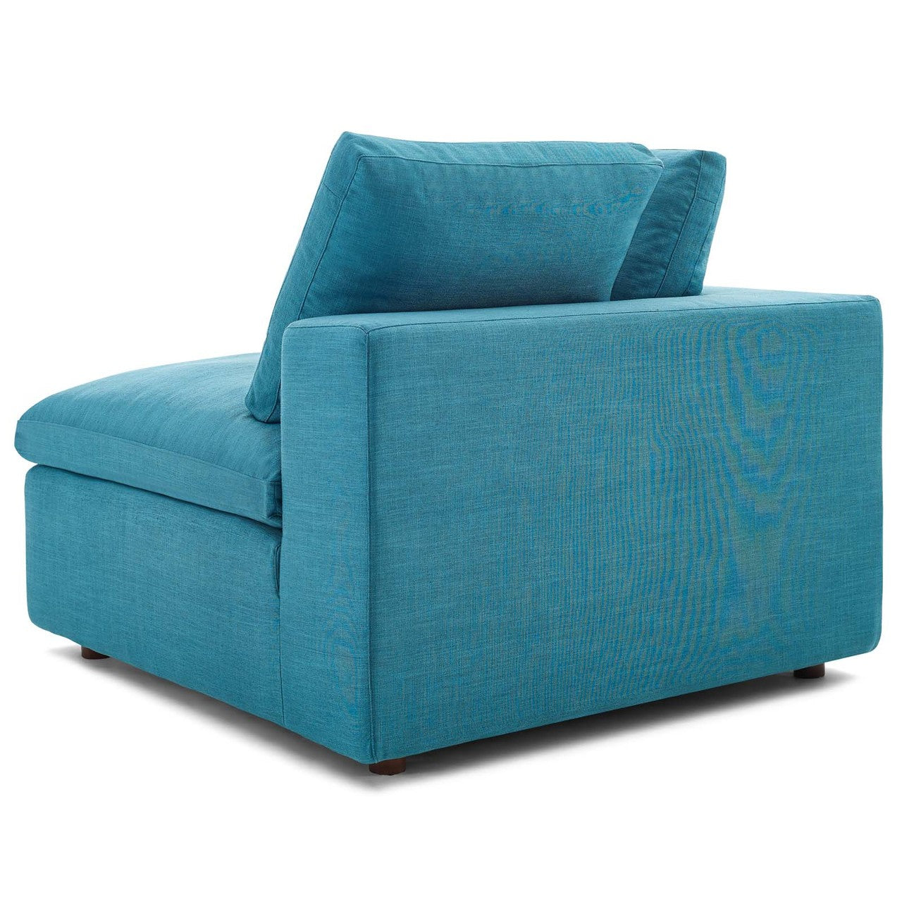 Commix Down Filled Overstuffed 5 Piece Sectional Sofa Set, Fabric, Aqua Blue 15743