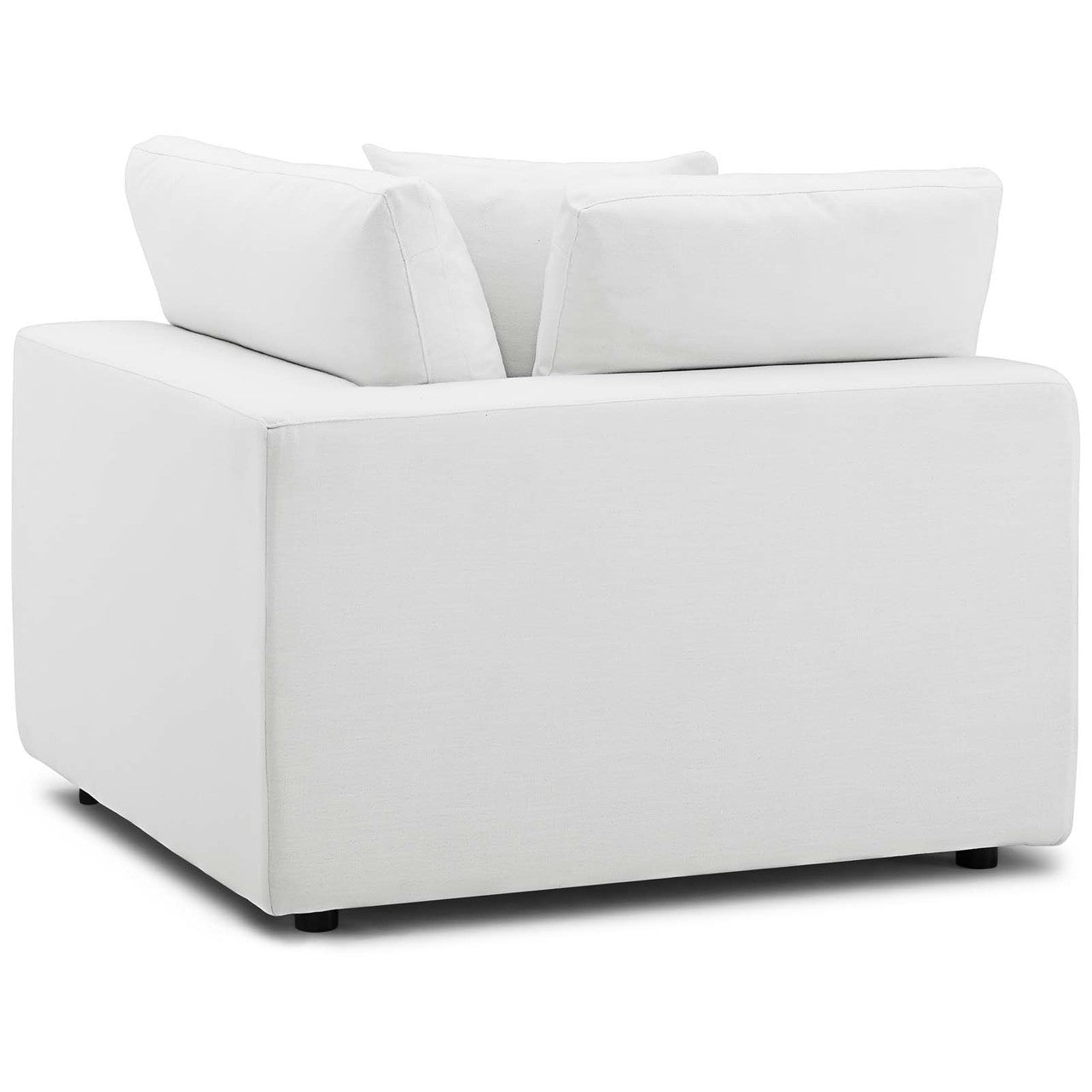 Commix Down Filled Overstuffed 5 Piece Sectional Sofa Set, Fabric, White 15744